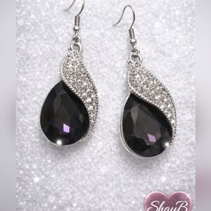 Purple and Silver Teardrop Earrings
